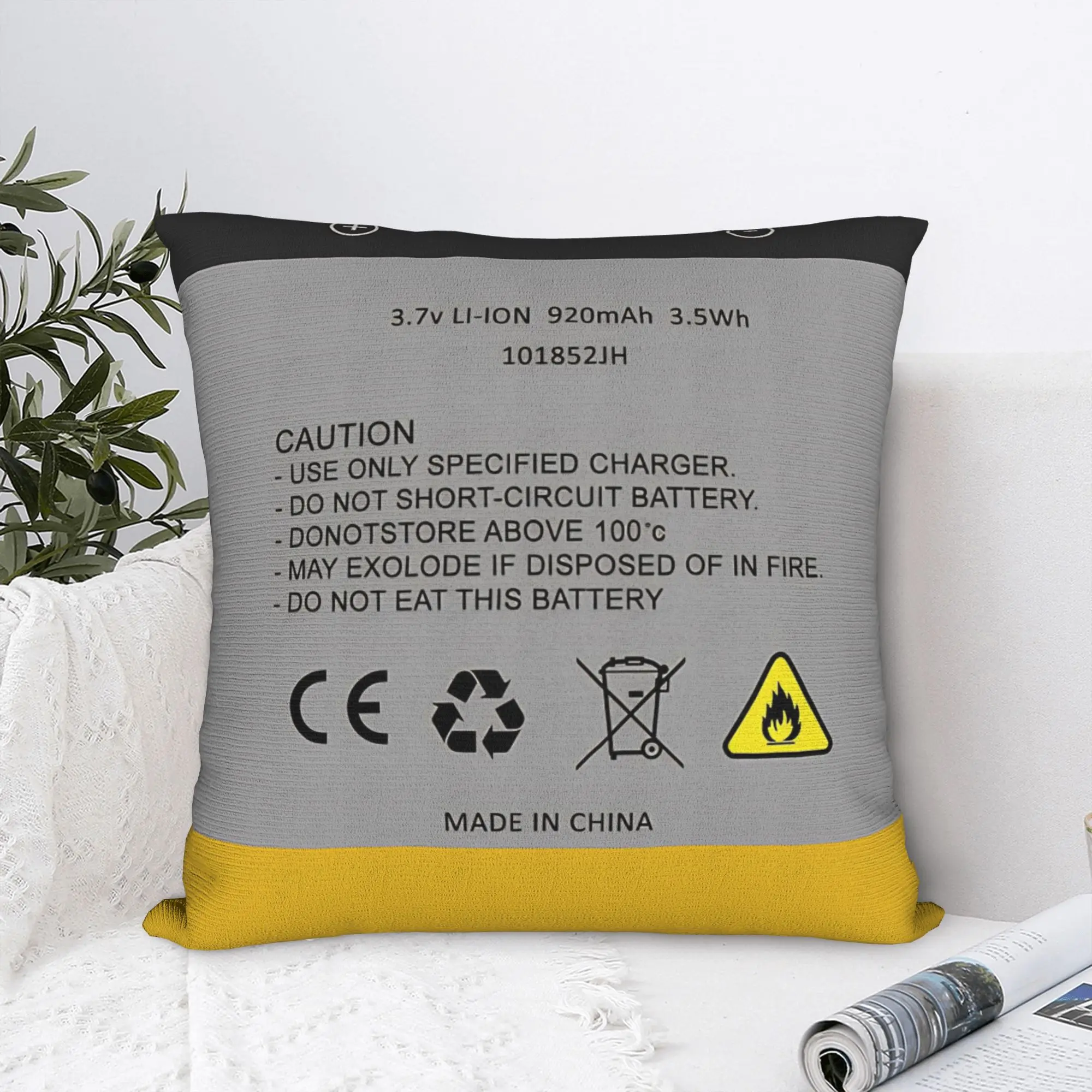 Battery Dead Memes Square Pillow Case  Cushion Cover Customized Polyester Decorative Pillowcover for Sofa 40x40cm