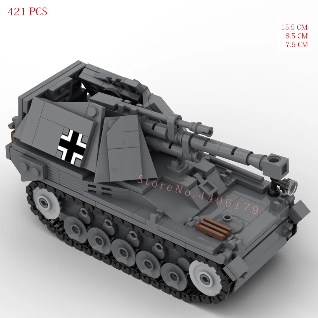 hot military WWII German Army Wespe Sd.Kfz.124 weapons tank vehicles North Africa Blitz war brick model Building Block toys gift