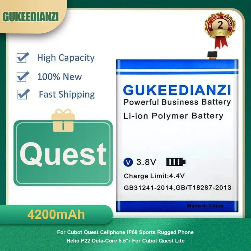Battery For Cubot Quest Cellphone IP68 Sports Rugged Phone Helio P22 Octa-Core 5.5