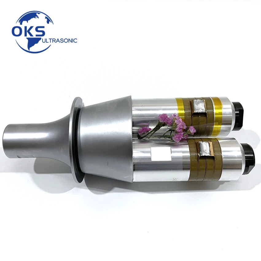 4200W High Power 15khz Double Head Heat Resistance Ultrasonic Welding Transducer