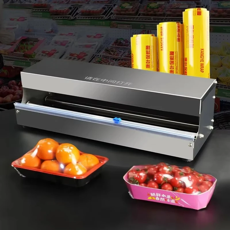 K10 Commercial Fruit Cling Film Packaging Machine for Supermarkets, Manual Sealing Machine, Cling Film Cutter