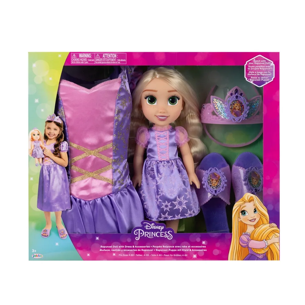 Disney Princess Rapunzel Doll Kit With Fantasy Shoes and Tam Accessories. Single Multichildren-BR2332