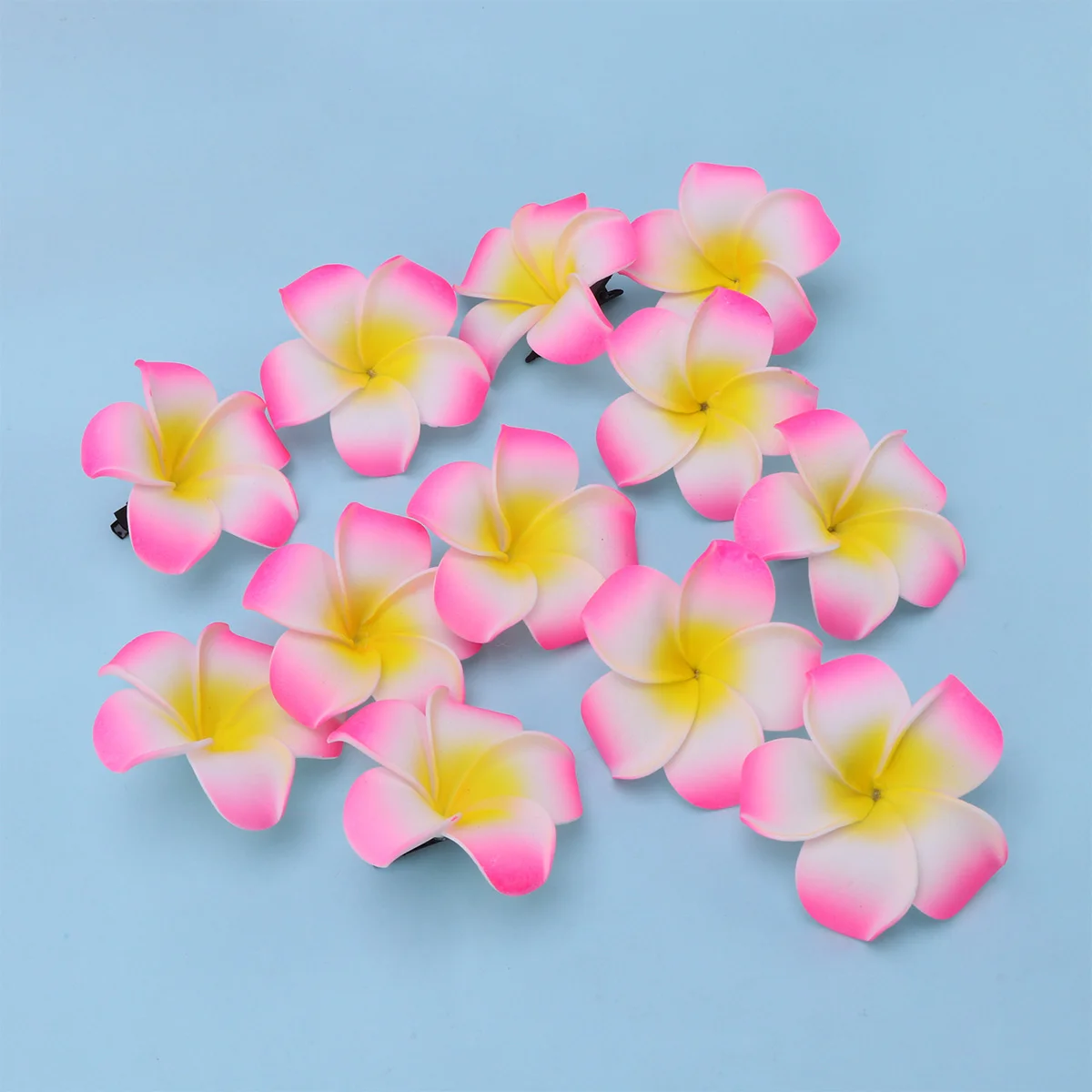 

12 PCS/Set Plumeria Hair Decoration Flower Simulation Hairpin Clip for Girl Summer Accessories