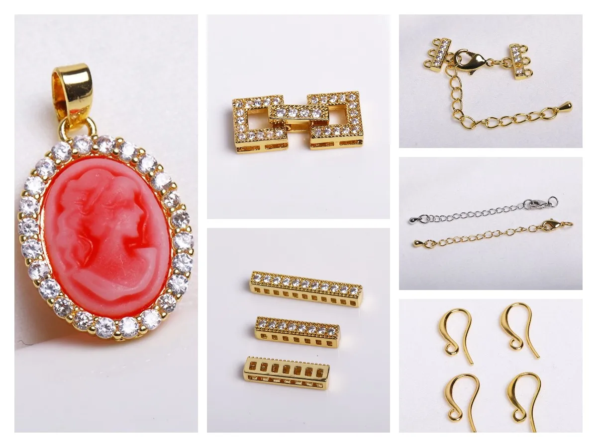 DIY-Ohrring-Herstellungszubehör, 18 Karat vergoldeter Ohrdraht, Ohrringe, Kabelkette, Ohrfaden mit Mitte, U-Stab und offenem Ring – Detail 23