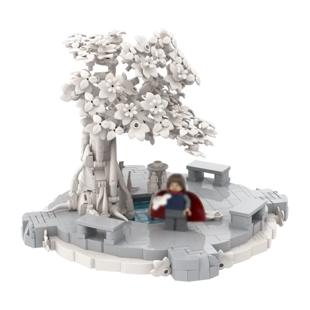 Anneaux de film MOC, blocs de construction de cour de ville blanche, films classiques, scène d'architecture, modèle d'assemblage, jouets, cadeau de noël pour enfant, 1142 pièces