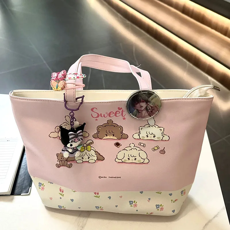 

New Kawaii Mikko Shoulder Bag MINISO Anime Cute Cartoon Girls Fashion Girl Heart Large Capacity Commuting Classbag Toys for Kids