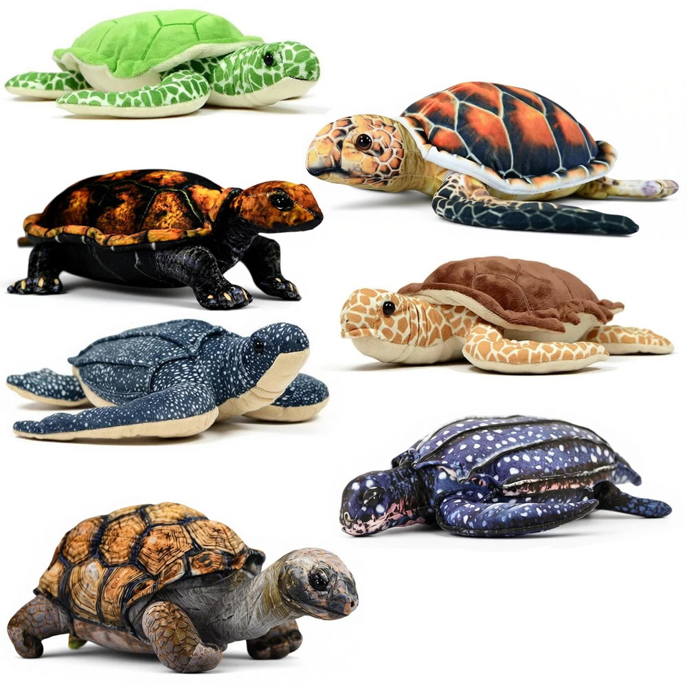 Tortoise Islas Galapagos Leatherback Sea Turtle Eretmochelys Wild Nature Zoo Animal Model Plush Toy Stuffed Doll Friend Gift