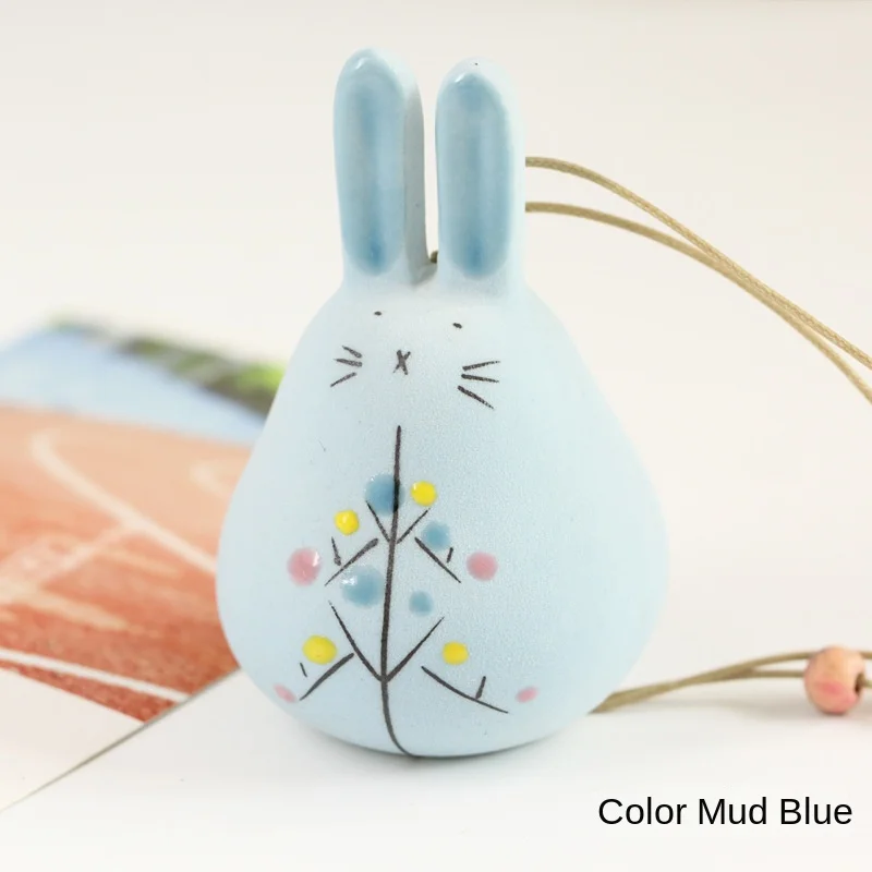 Long Ear Rabbit Ceramic Wind Chime Pendant, Children's Gift