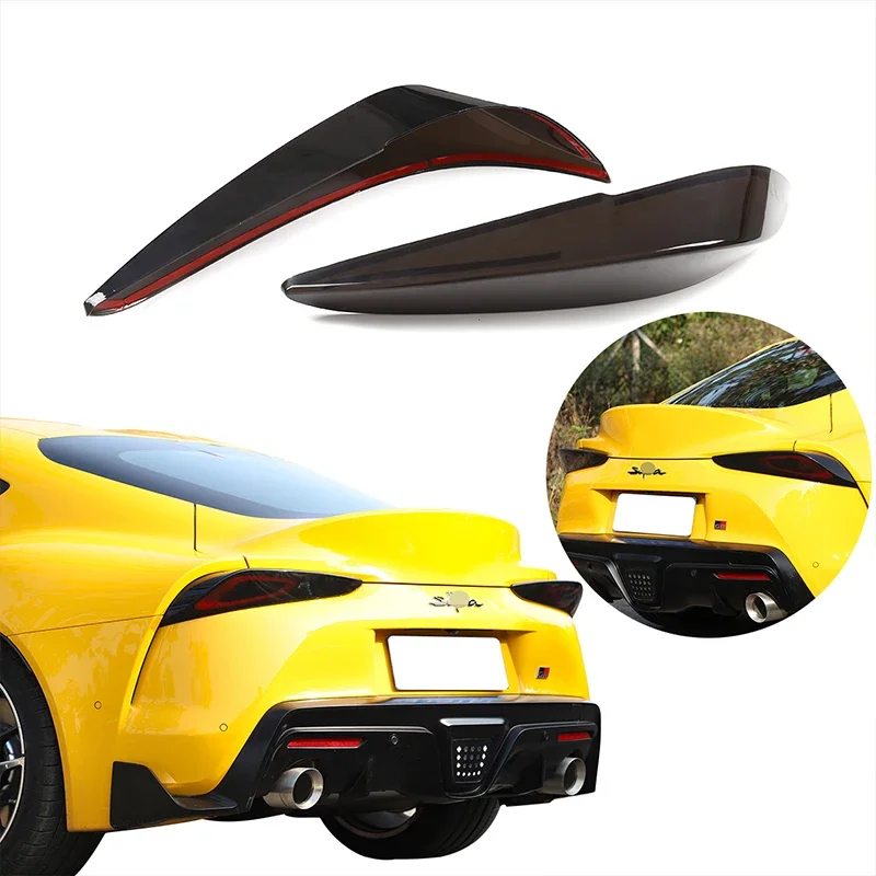 For Toyota GR Supra A90 2019-2022 ABS Car Rear Light Frame Trim Taillight Cover Transparent gray Protective Shell Brake Light