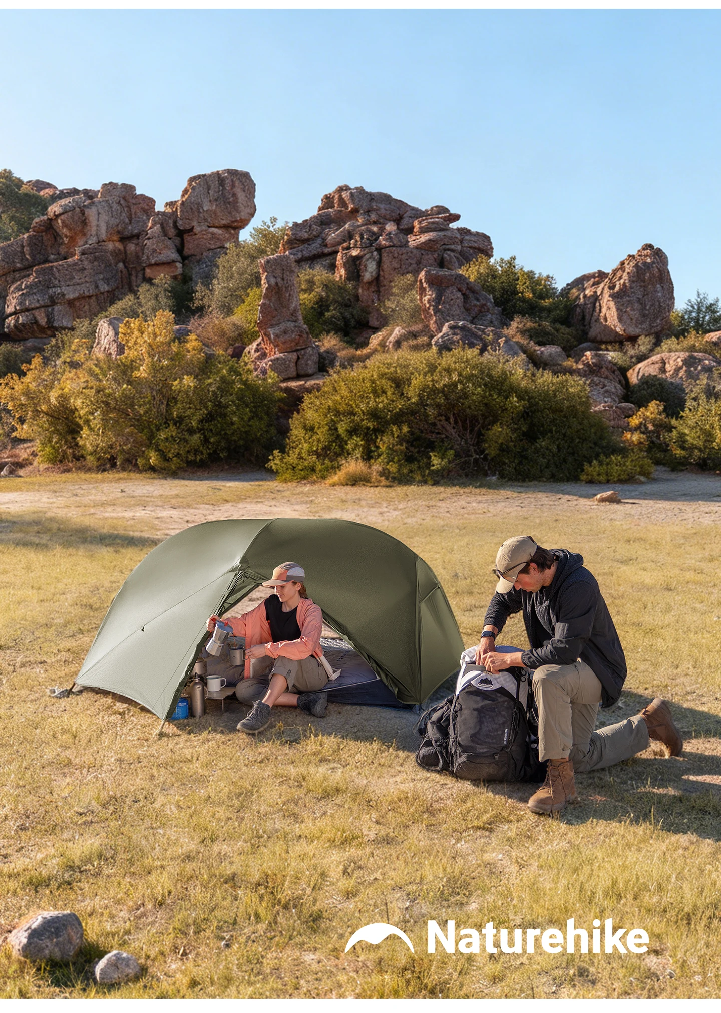 Naturehike Mongar Pro Ultraleichtes 1-2 Personen Zelt 20D Nylon Doppelschicht Wasserdichtes Wander- und Rucksackzelt für 3 Jahreszeiten – Detail 13