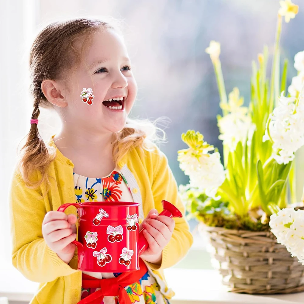 200pcs Cute bow strawberry Roll Sticker Notebook Cartoon Scrapbook Waterproof Graffiti Cafe DIY Scrapbooking Phone Gifts Decals