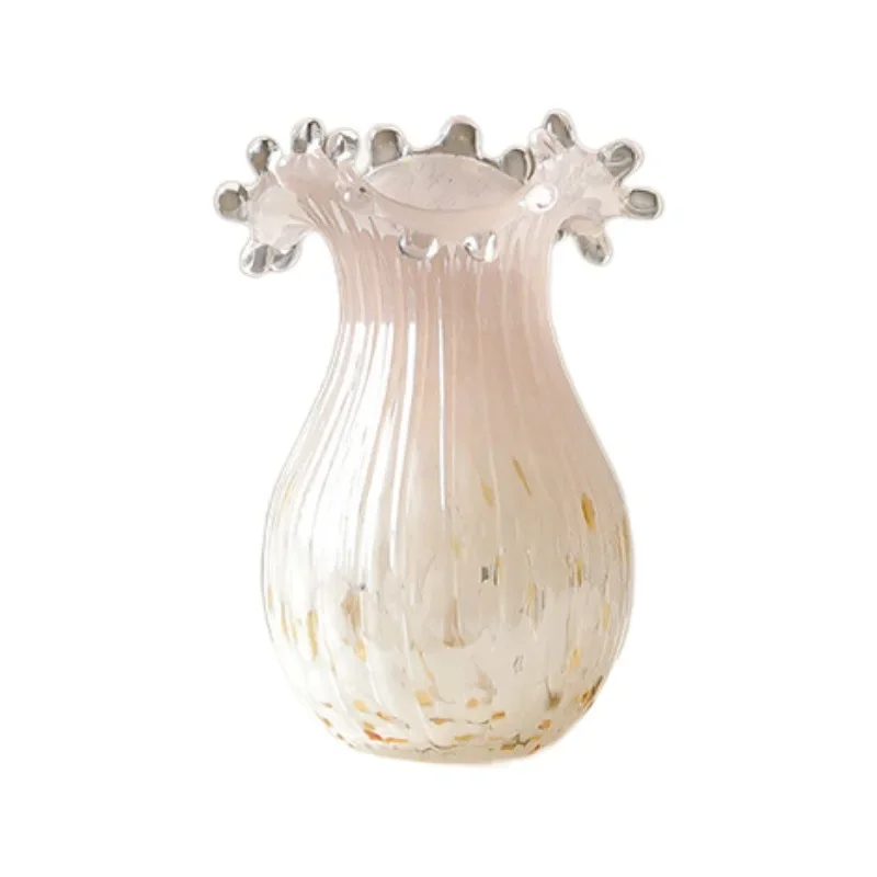 New glass vase design sense niche ornament living room peony flower arrangement emotional stability flower vase creative beauty