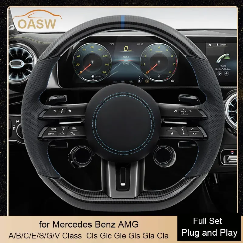 

Карбоновый руль Oled Konb Button для Mercedes Benz AMG W205 W204 W177 W213 C63 E63 S63 W212 W213 A B C E S G V cls glc gle