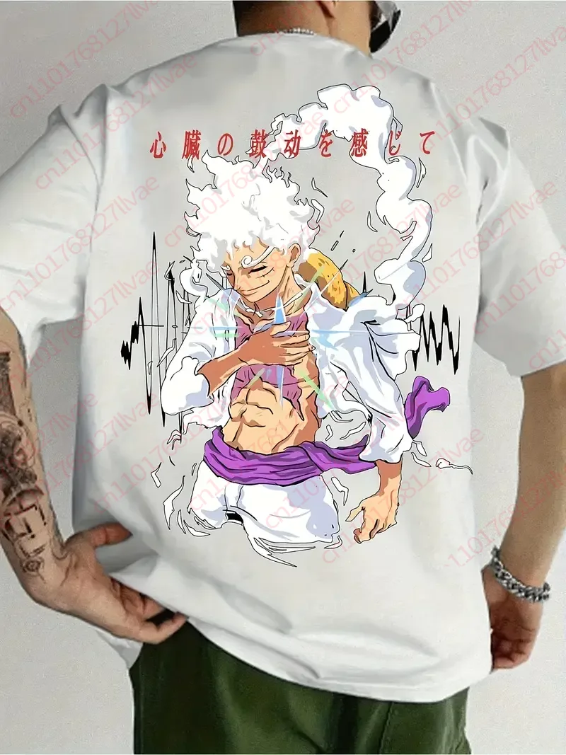 Camiseta gráfica con bandera pirata de One Piece Luffy Anime para hombre, pantalón corto informal de verano, camisetas de manga corta con cuello redondo, ropa informal estilo Hip Hop para mujer