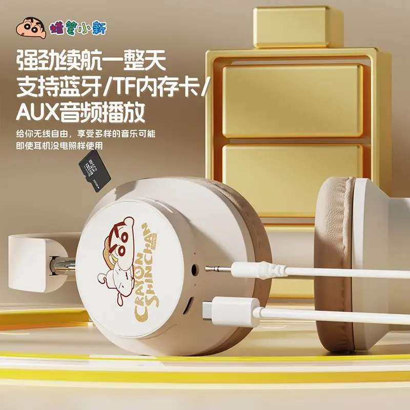 تلوين شين تشان Nohara Shinnosuke الكرتون الإبداعية سماعة رأس بخاصية البلوتوث مضخم الصوت إلغاء الضوضاء سماعة رأس لاسلكية هدية