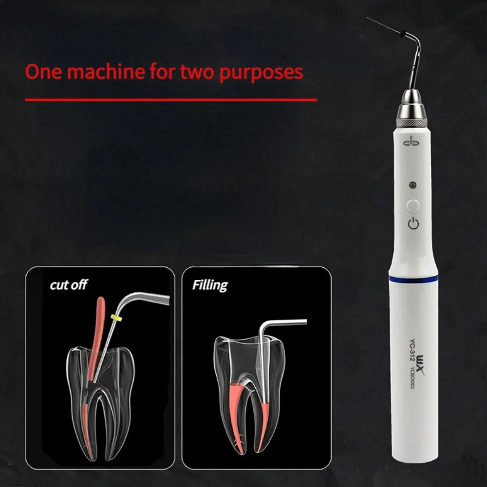 Dental Cordless Wireless Gutta Percha Tooth Tip Hot Melt Pen Cutter Closed System Internal Heating Pen Band 2Tips Dental Tool