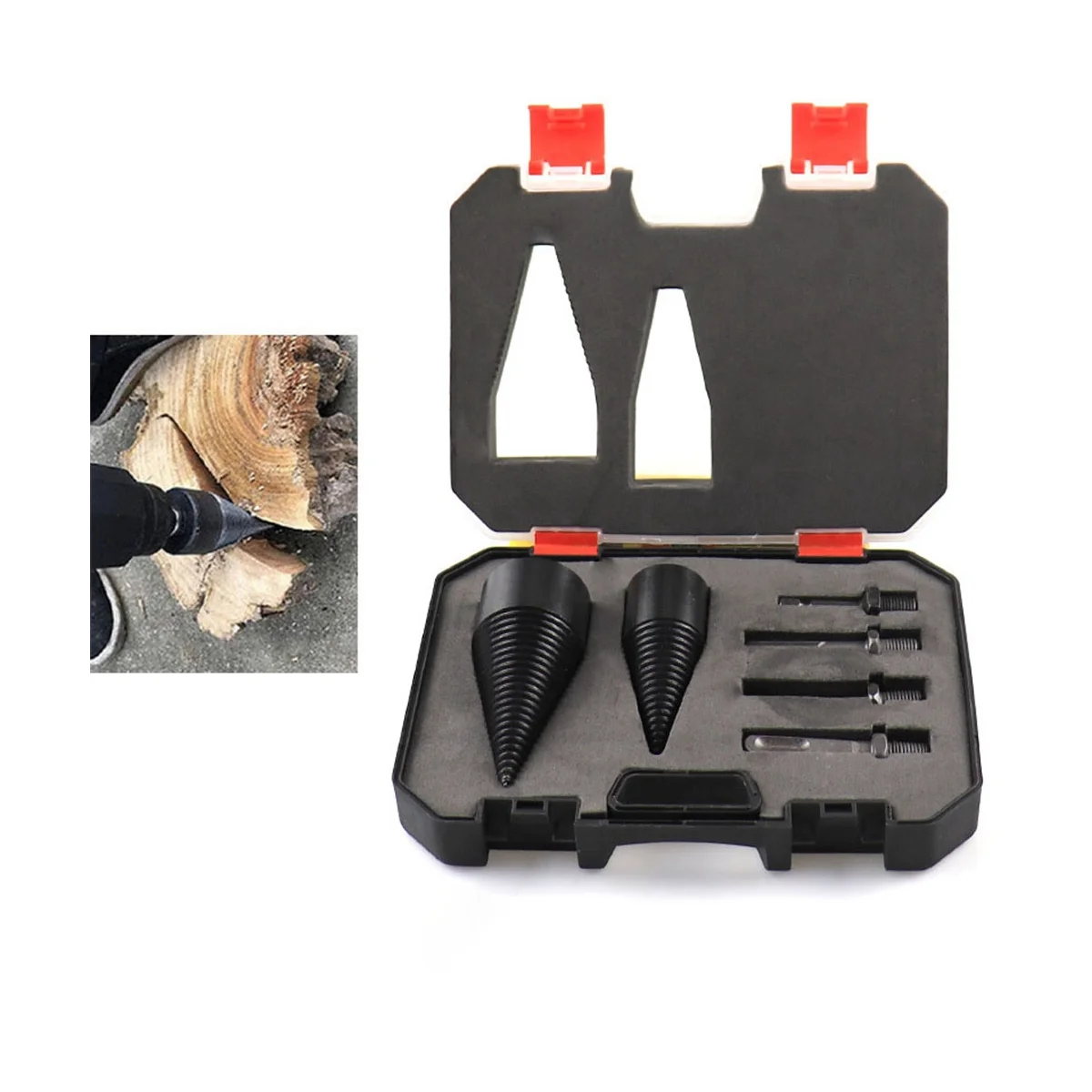 6 Stück 32/42mm Holz spalt bohrer und Holz spalt gerät mit gespaltenen Holz bearbeitungs werkzeugen.