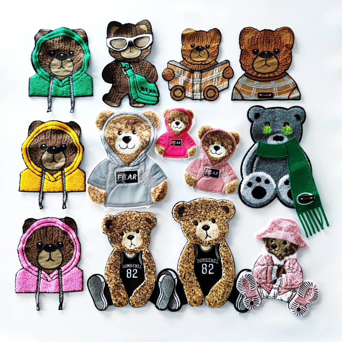 Embroidery Cartoon Badges,chenille Animal Patch,bear Appliques Bears Patches for Clothing DIY Accessory WF22911