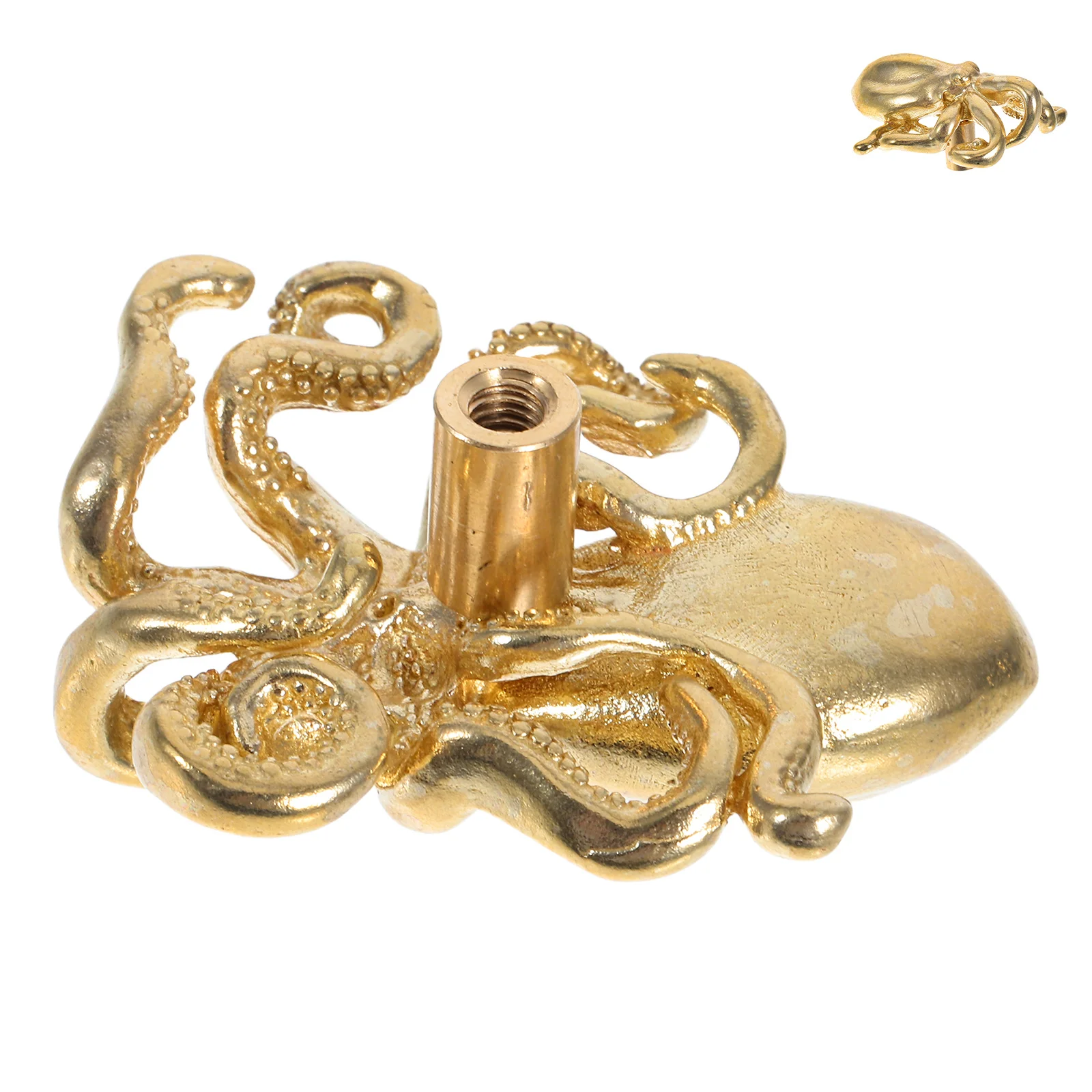 Ручка шкафа в виде осьминога, матовая латунь, гладкая на ощупь, для морской мебельной фурнитуры, винтажный декоративный ящик