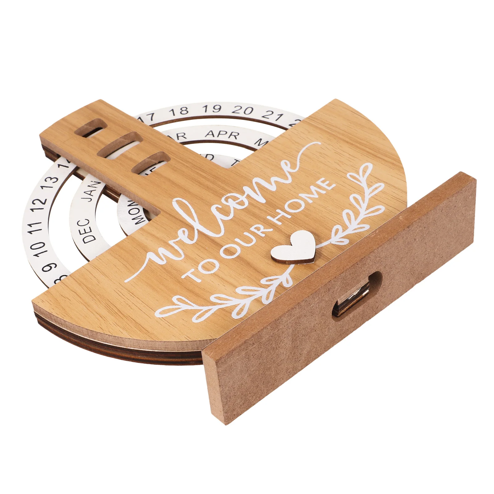 

Wooden Perpetual Desktop Decorative Disc Office Supply Tabletop Standing Calendar For Desk Home Use Small Wood Calendar