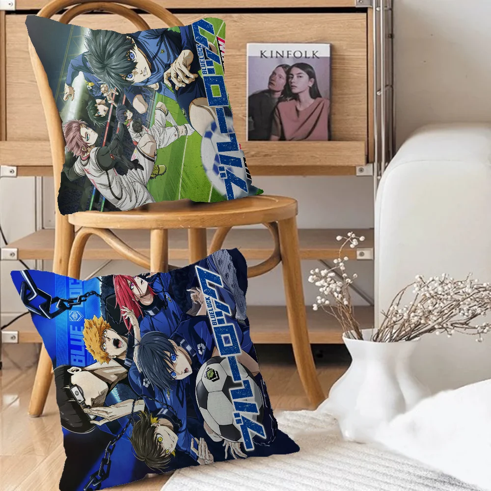 Football Manga B-BLUE L-LOCK Maple Design Cushion Cover Happy Autumn Harvest Decor Holiday Decorati Pillow Cover