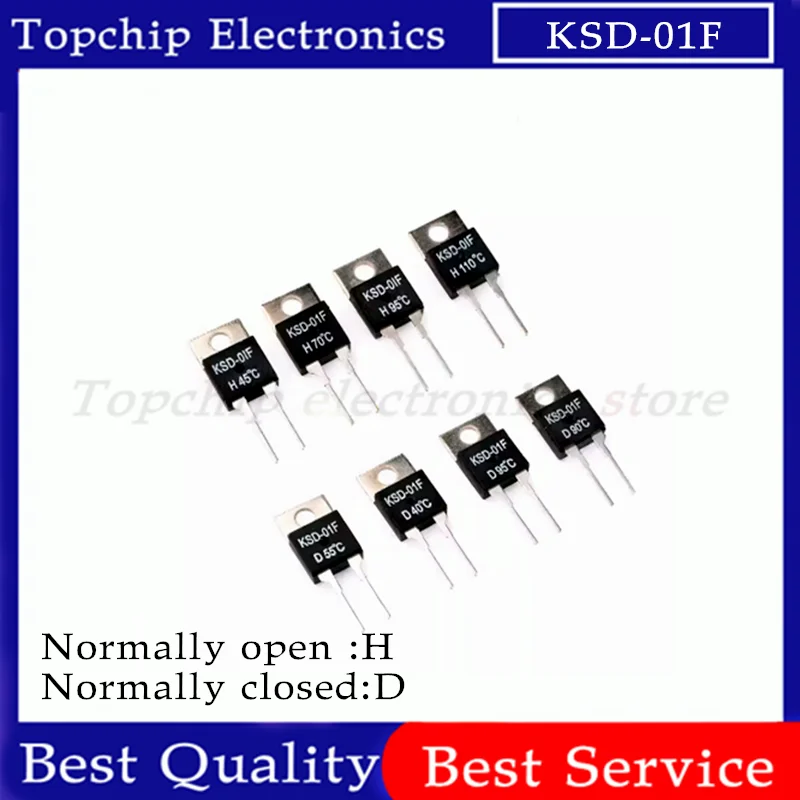 5pcs KSD-01F JUC-31F 40 50 60 80 90 100 DegC NC Normally Closed Normally Open 1.5A Thermal Switch Temperature Sensor Thermostat