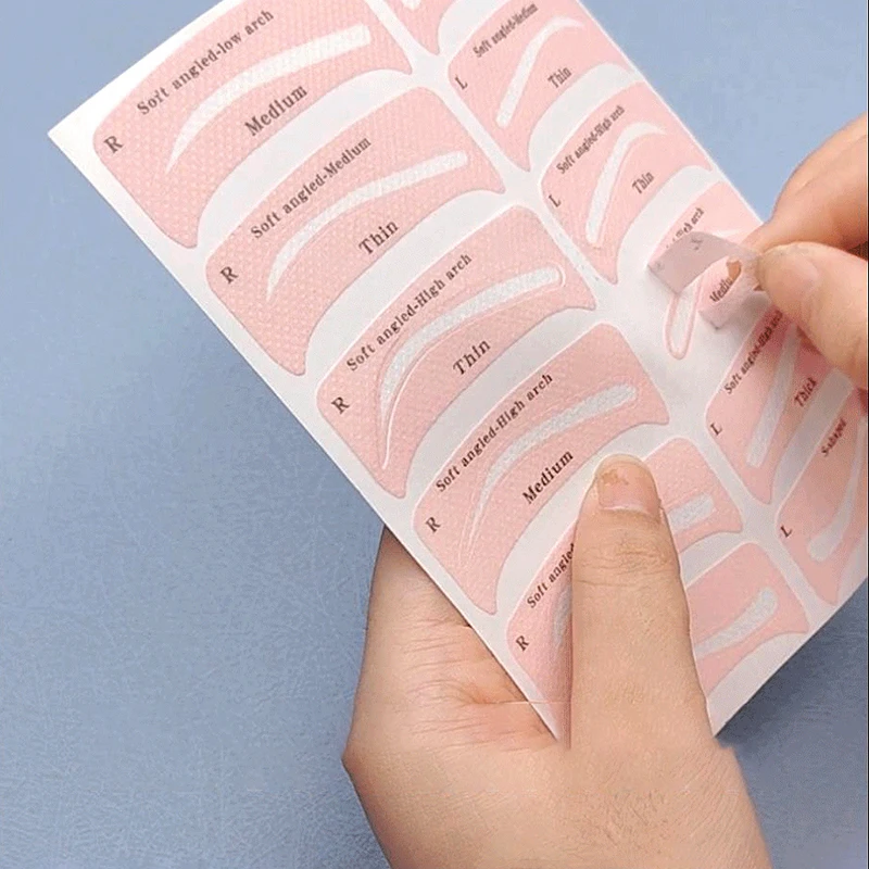 1/4 Sheet Reusable Eyebrow Shaper DIY Eyebrow Stamp Sticker Card Eye Makeup Stencils Ruler Brow Definer Shaping Tool