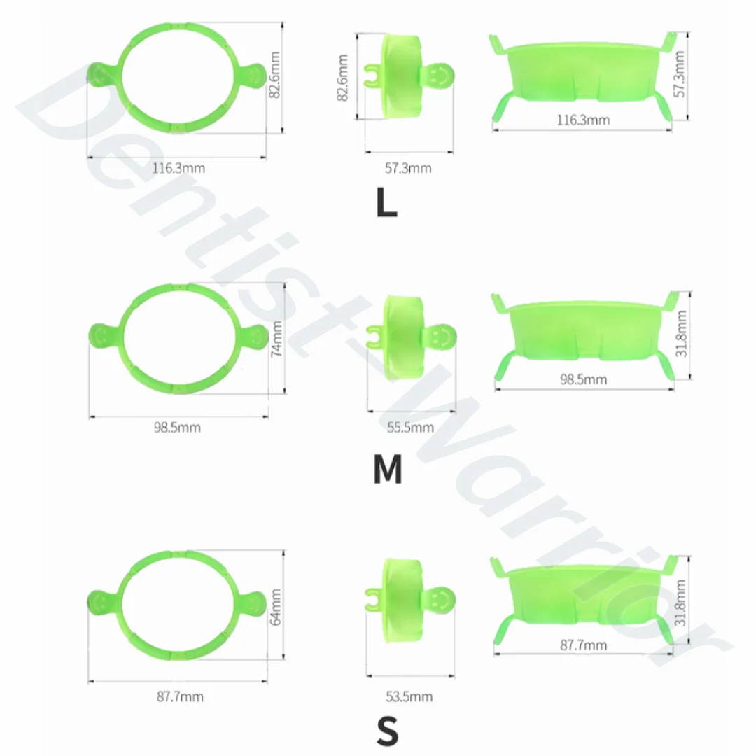 Dental Lip Cheek Retractor Mouth Opener Smile Face Saliva Tube Holder L/M/S Green/White