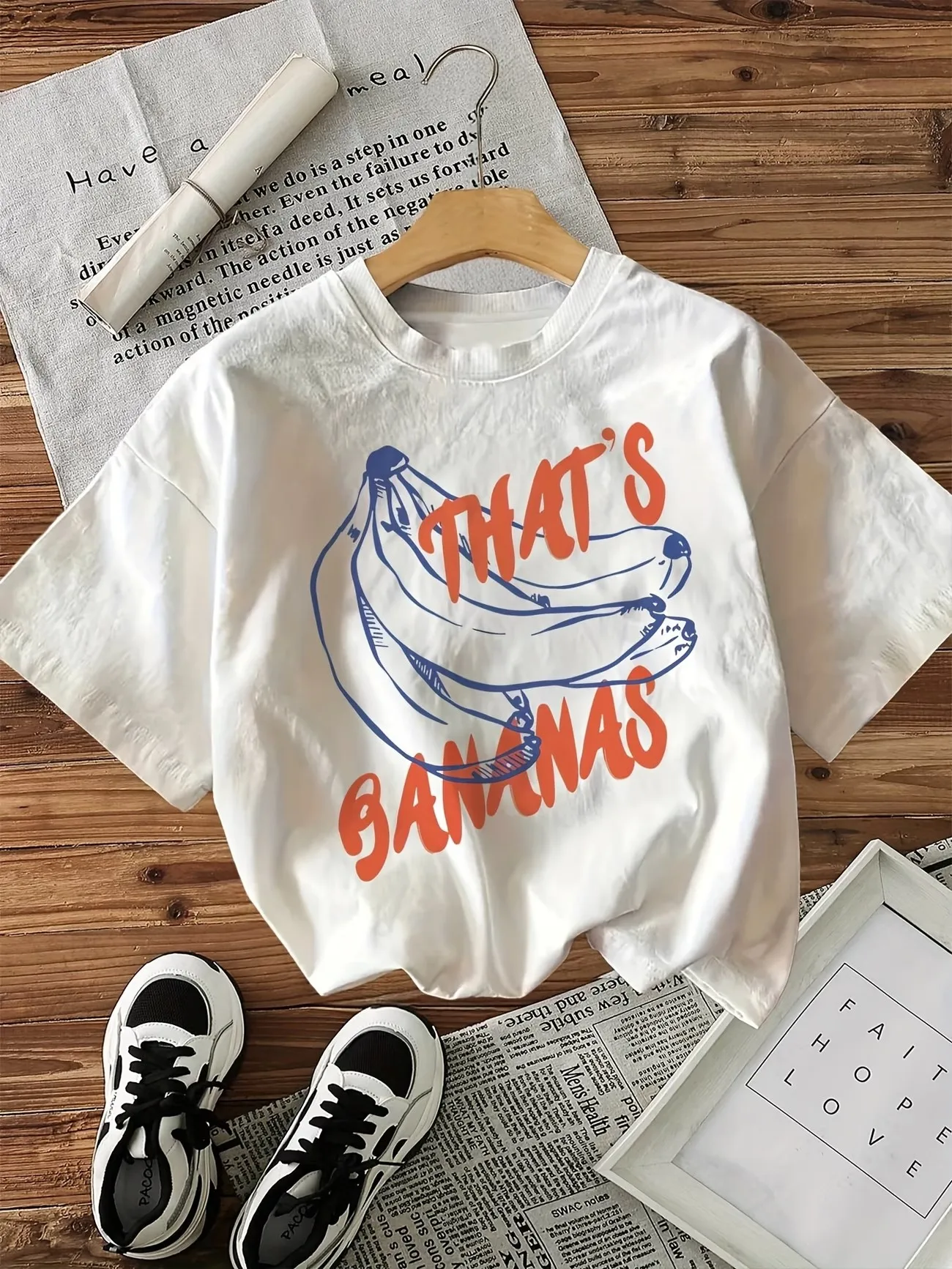 That's Bananas Retro Bananas Y2k Retro Print Women's T-Shirt Soft Summer Crew Neck Short Sleeve Top Vintage Women's Clothing