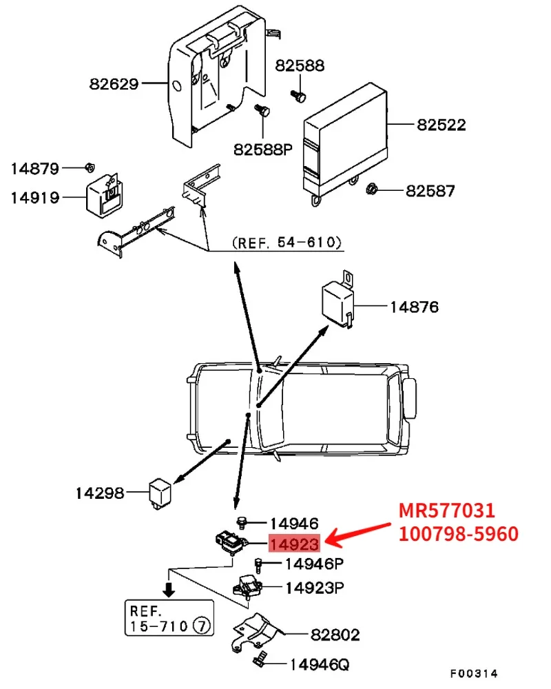 MR577031 100798-5960 1007985960 Intake Air Pressure MAP Sensor For Mitsubishi L200 Pajero 1996-2007 Nativa Montero