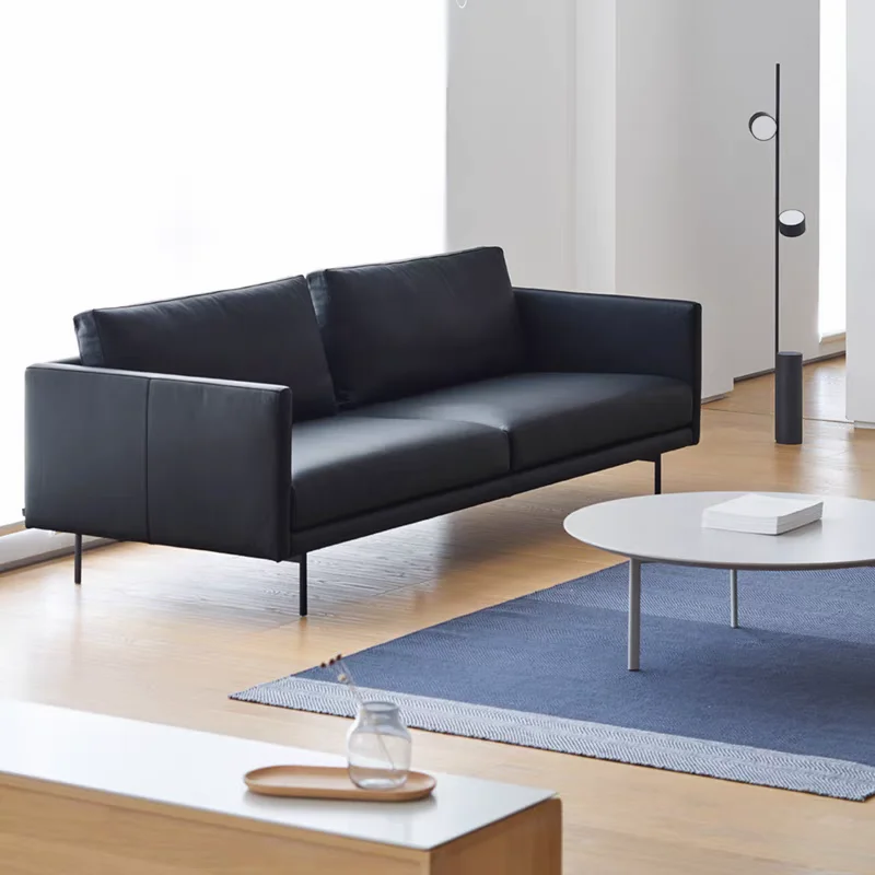 

Скандинавский минималистичный черный кожаный офисный прием для отелей и клубов, диван Piel Naranja, коммерческая мебель
