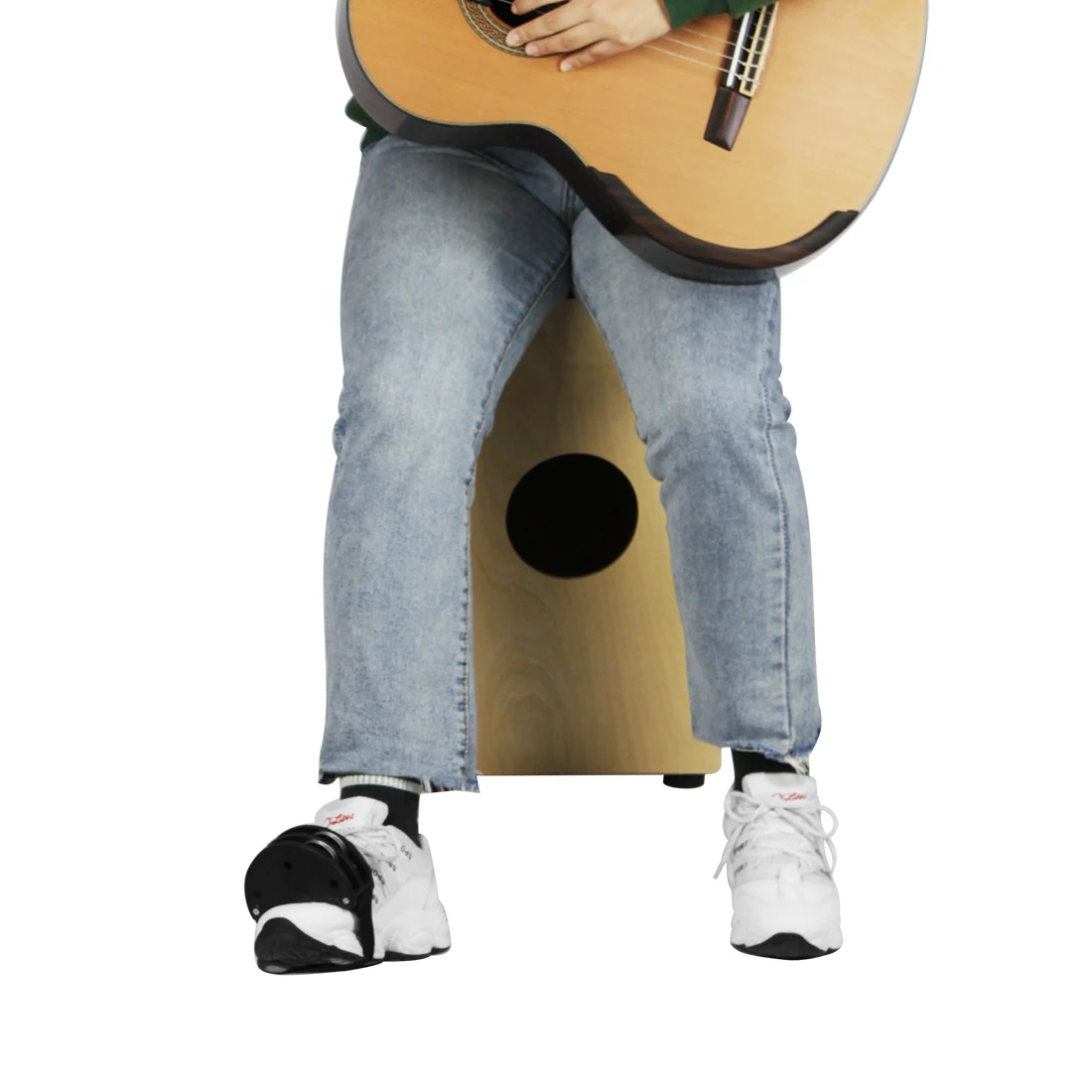 IRIN Foot Bell Cajon Box Drum Guitar Companion Jingle Tambourine Double Layered Foot Bell Rhythm Percussion Instrument