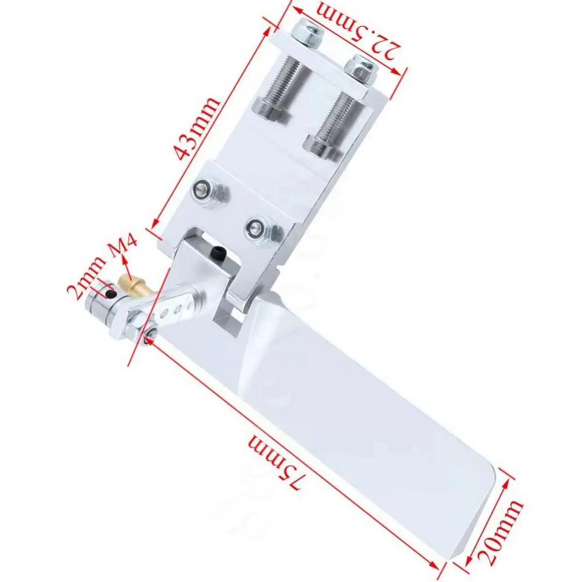 Hot Sale RC Boat Aluminium Alloy Brand New Hot Sale 75mm 95mm Metal Suction Water Rudder For Remote Control RC Boats CNC Parts