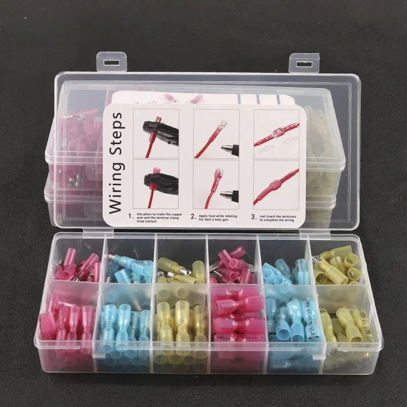 Heat shrinkable 180pcs boxed combination terminal set connector cold press terminal block electrical connector