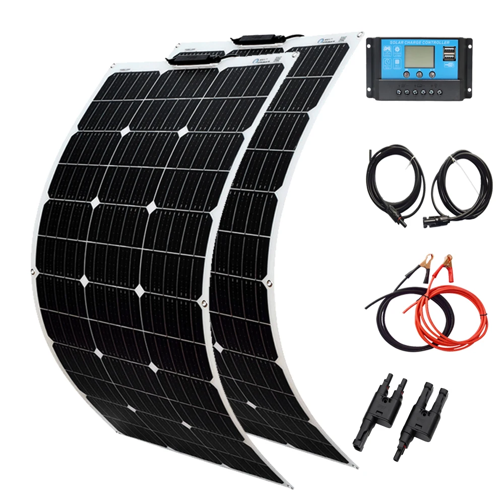 BOGUANG solar panel kit complete 100w 100 watt 200 w 300w 400w 500W Photovoltaic panels cell 12V 24v battery home car Boat yacht