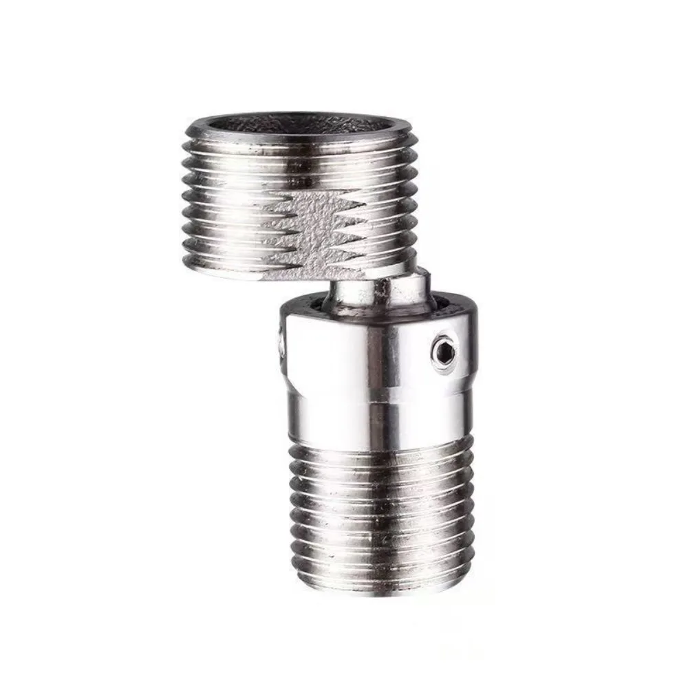 2pc Stainless Steel Angled Curved Foot Angle Adjustment 360° Rotatable Eccentric Screw Corner Wall Mounted Shower Faucet Adapter