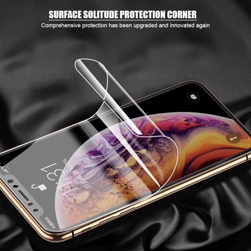 4IN1 Curved Hydraulic Film for iPhone 13 12 11 Pro Xs Max Screen Protector for iPhone 7 8 6S 6 Plus 13 12 Mini SE 2020 X XR Film