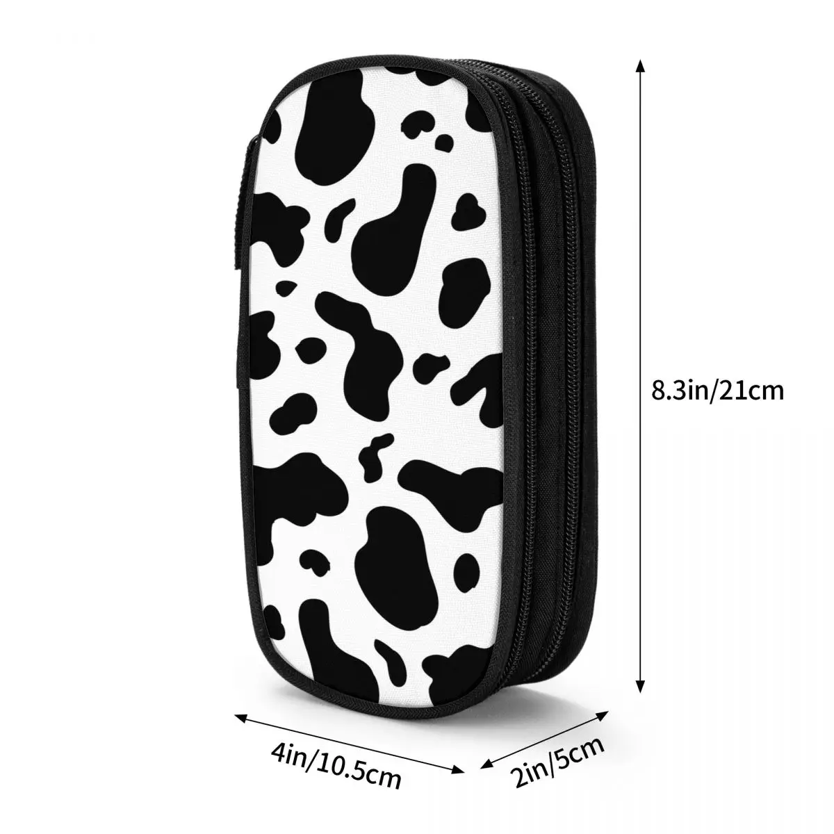 Imagem -06 - Caixas de Lápis de Vaca Preto Branco Animal Pele Lápis Bolsa Caneta Titular Menina Menino Grande Bolsa de Armazenamento Material Escolar Zíper Papelaria