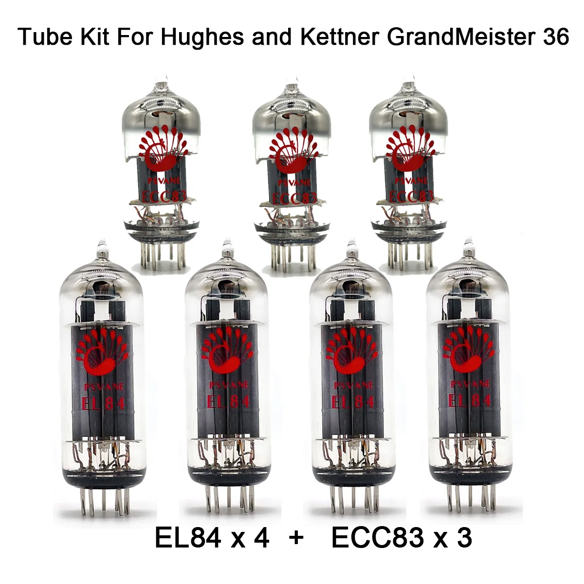 

Valve Tube Kit For Hughes and Kettner GrandMeister 36 Guitar Amplifier Tube PSVANE 4PCS EL84 3PCS ECC83 Power Tube AMP Cabinet