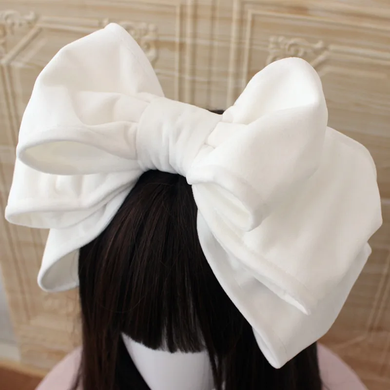 Grande fascia per capelli con fiocco rosso in velluto, enorme copricapo Kawaii Lolita, festa di Natale, festival, costume da principessa, accessori per capelli