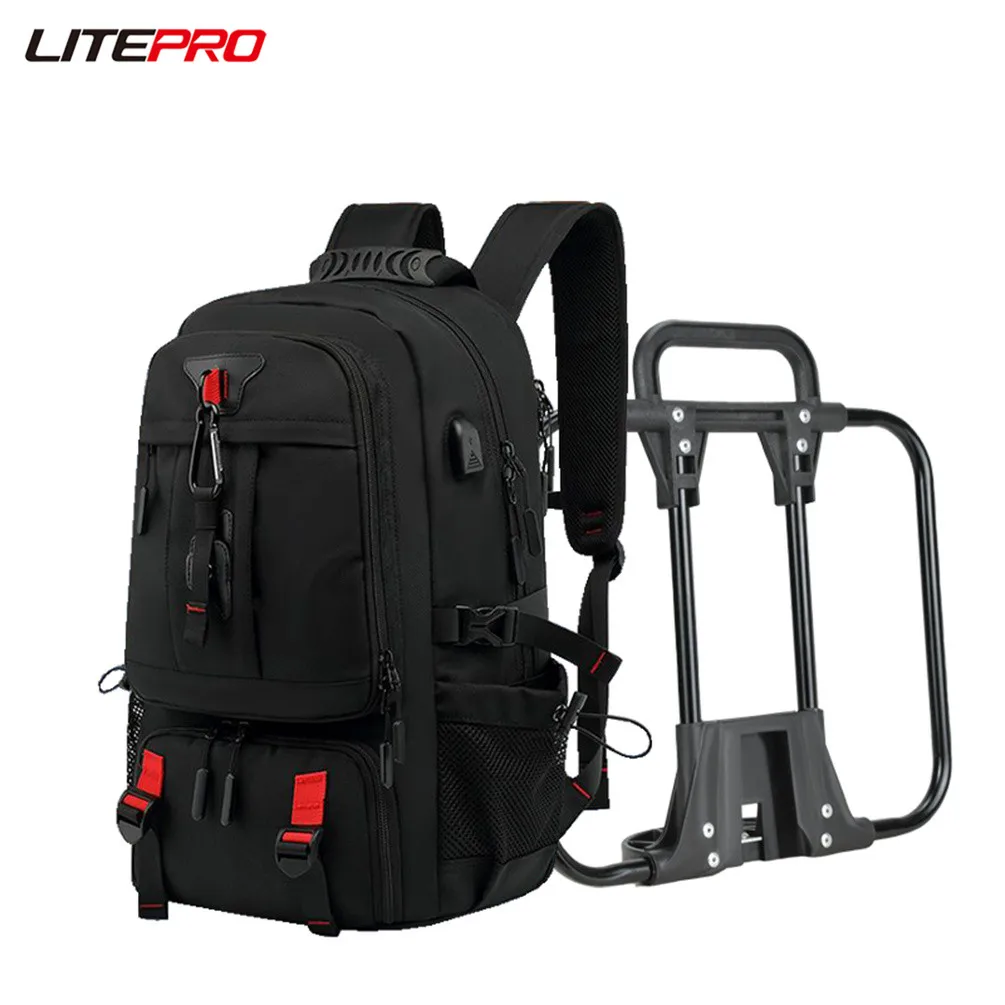 Litepro Bicycle Usb Charging Travel Backpack Big Oxford Laptop Bag Outdoor Sports Trekking Backpacks For Brompton Bike