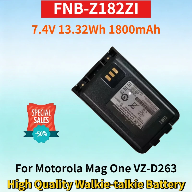 

FNB-Z182ZI 7.4V 13.32Wh 1800mAh Battery for Motorola Mag One VZ-D263 VZ-D281 VZ-D288 FNB-Z182 High Quality Walkie-talkie Battery