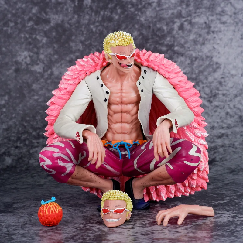 One Piece Donquixote Doflamingo Action Figure Shichibukai Double Headed Eagle 15cm Collection Model Doll Xmas Gifts Toy