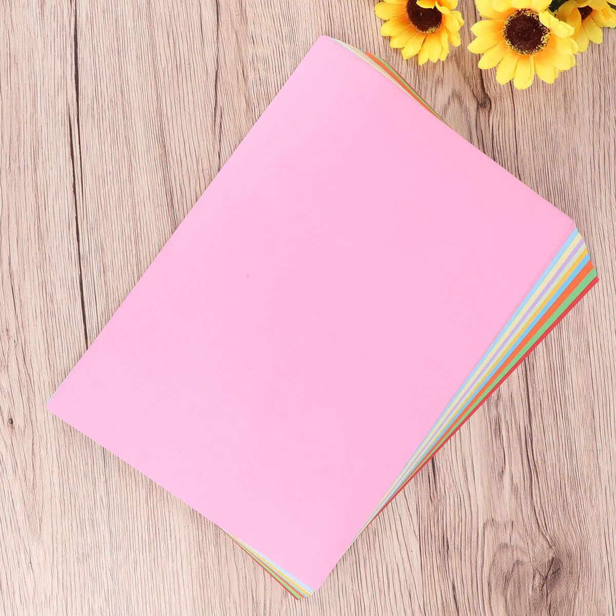 Feuilles d'origami colorées en papier de Construction, 100 pièces, bâton facile à couper pour les projets créatifs, outil d'apprentissage des activités éducatives A4