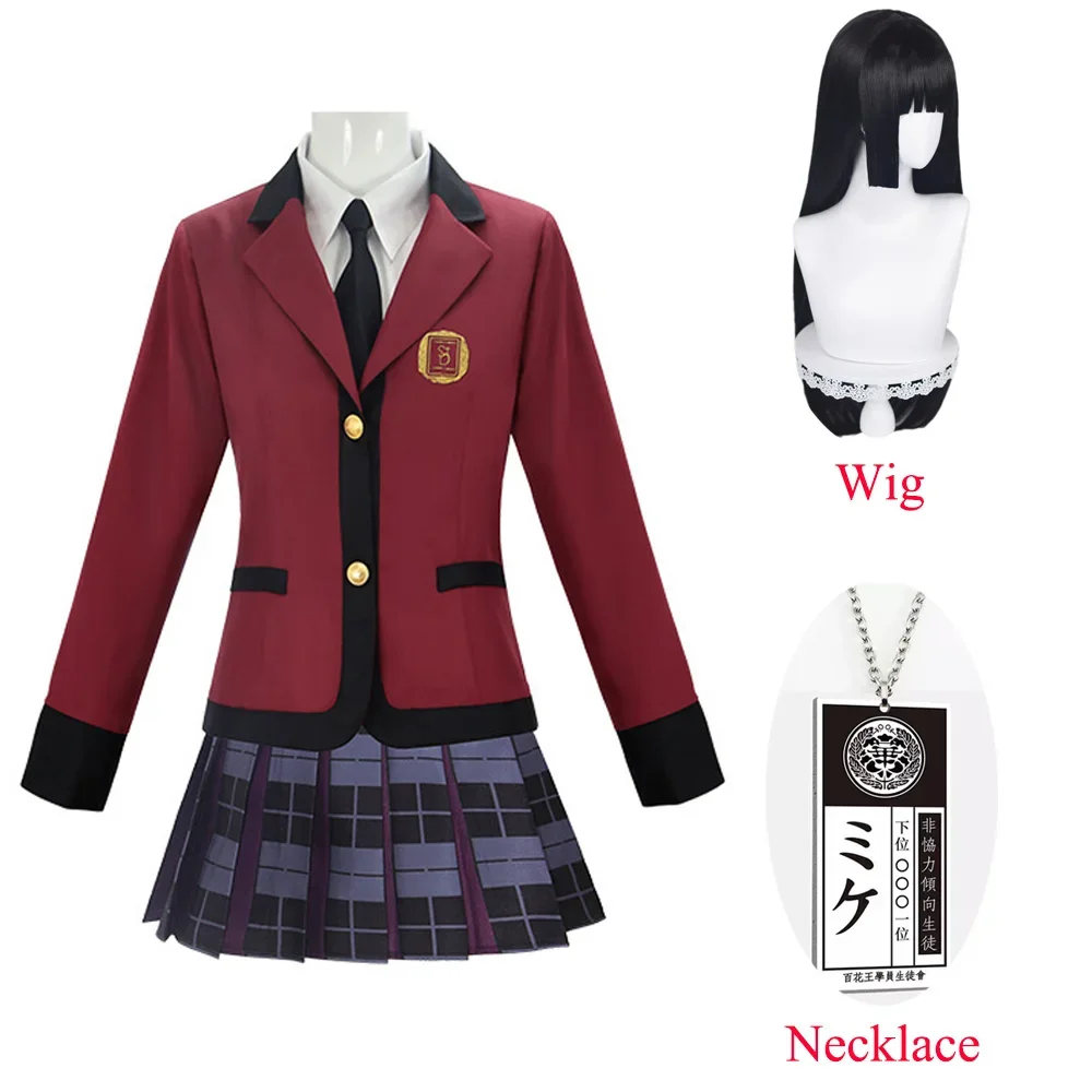 

TV BET Jabami Yumeko Cosplay Costume Coat Tie Shirt Skirt School Uniform Full Set Girls Yumeko Role Play Suit Halloween Party