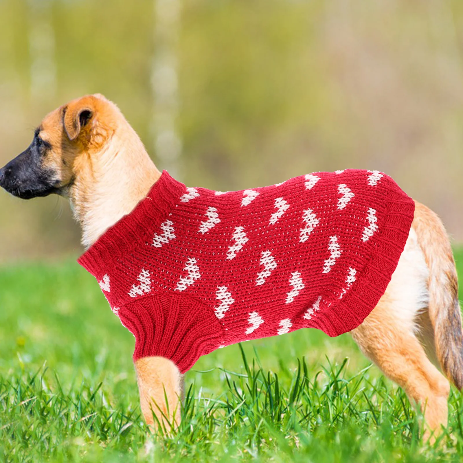 

Small Dog Sweater Knitted Heart Pattern Winter Warm Breathable Protective Durable Puppy Sweater Clothes Winter Dog Costume