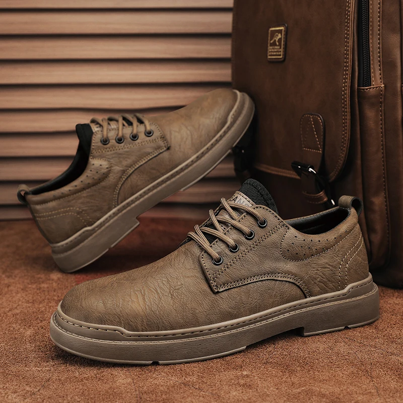 

Men's luxury leather shoes Comfortable daily minimalist style business work High quality adult Black Hot sellin versatility