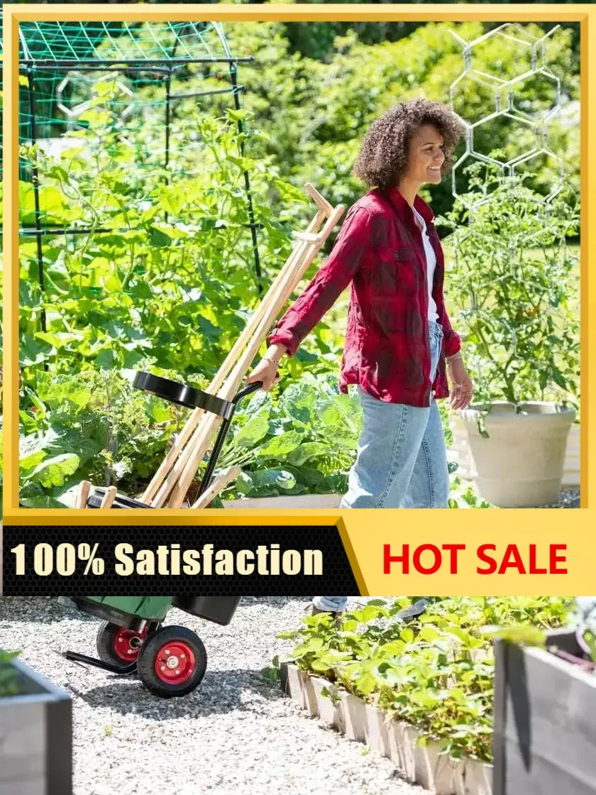 Heavy Duty Mobile Tool Storage Caddy | All in One Easy-Roll Garden Utility Cart Carrier, Includes 5-gallon Bucket, Fabric