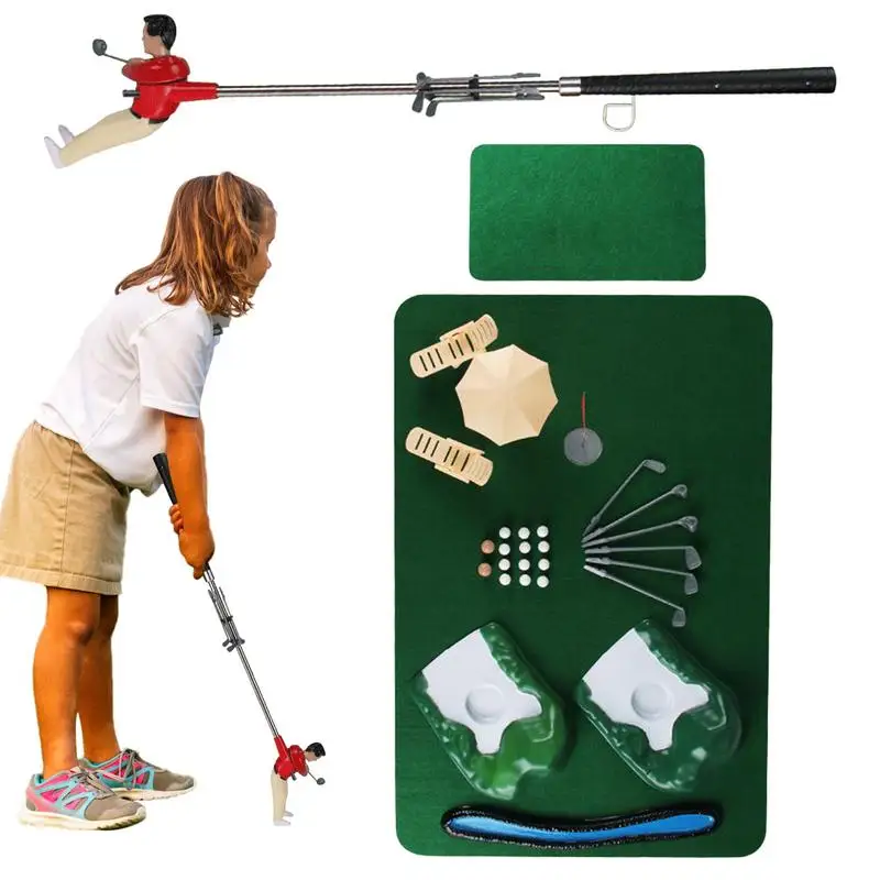 Mini Golf Game Realistic Funny Golf Games Mini Golfer Set Safe Golf Toy Educational Holiday Gift For Kids to Develop Patience