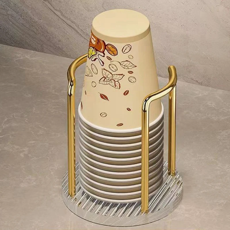PORK-Luxury Cup Storage Holder Water Tea Cups Dispenser Rack Shelf Mug Display Stand Home Organizer